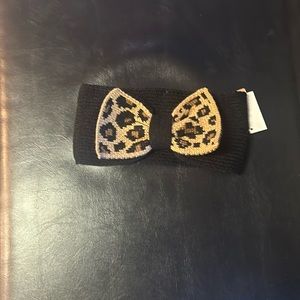 Knit headband leopard